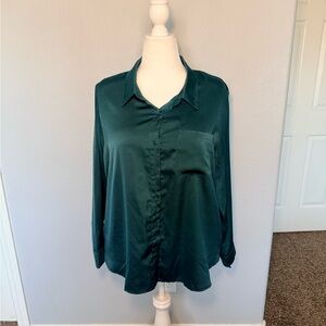 Teal Button Down Shirt for Women